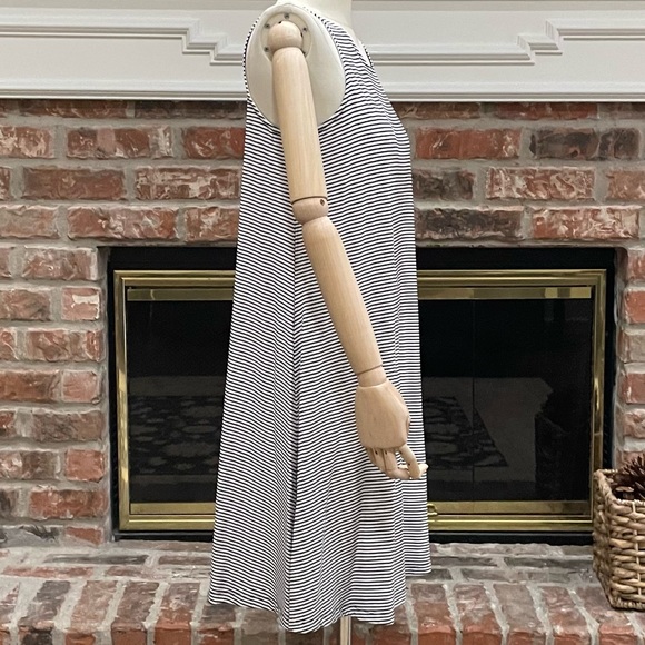 Old Navy black and white pinstriped midi dress / S / NWOT - Picture 4 of 11